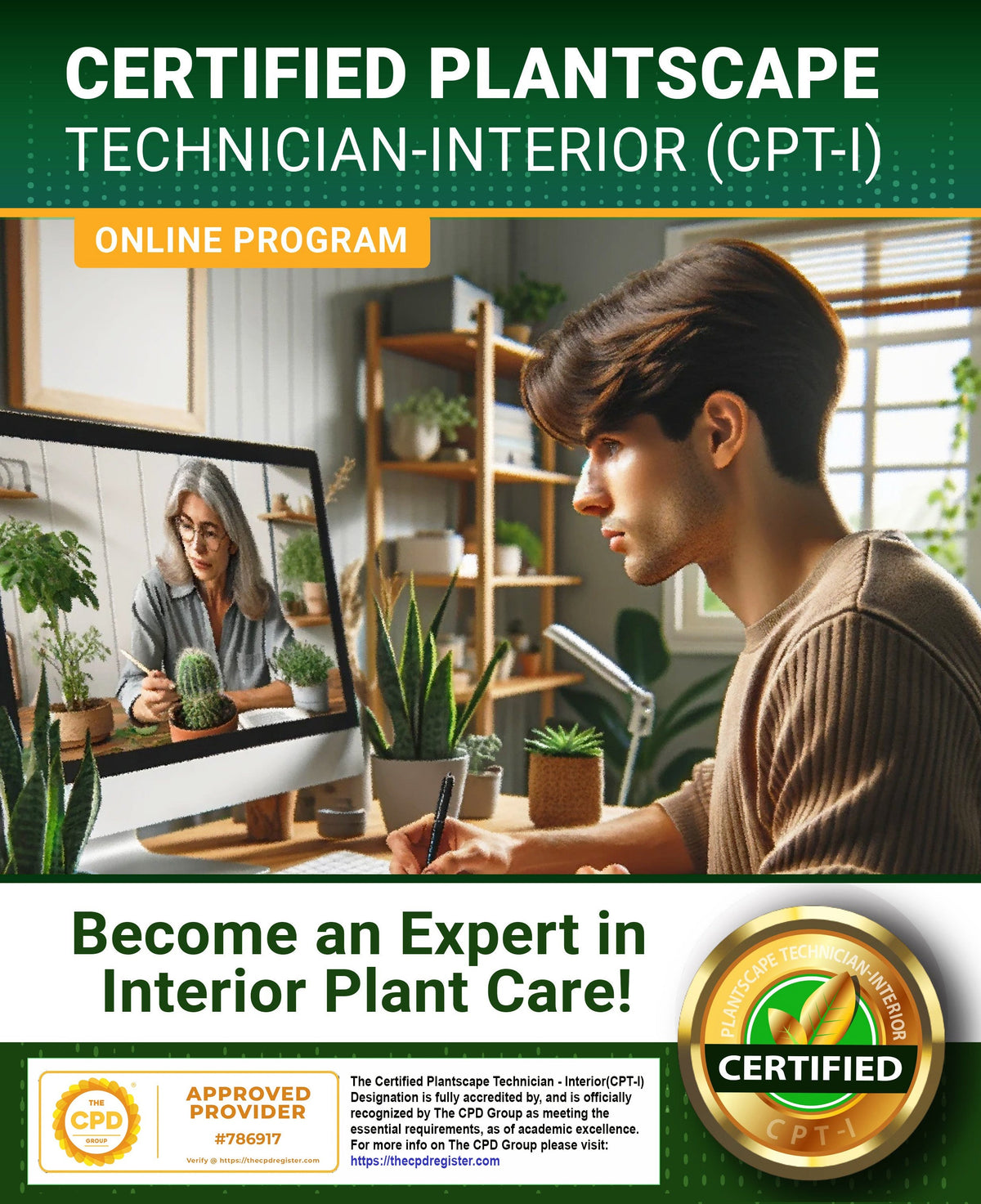 The Certified Plantscape Technician - Interior(CPT-I) Designation is fully accredited by, and is officially recognized by The CPD Group as meeting the essential requirements, as of global academic excellence.🌱📖💚