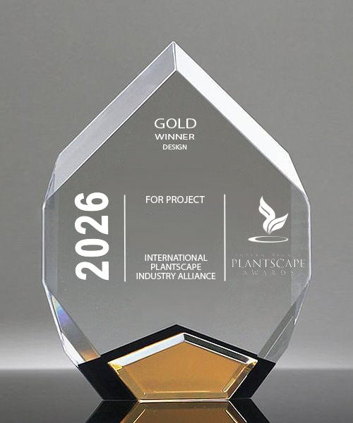 2026 International Plantscape Award Gold Duplicate Size: Size: 8"H x 6"W x 1.5"D, Gold award - Includes shipping.